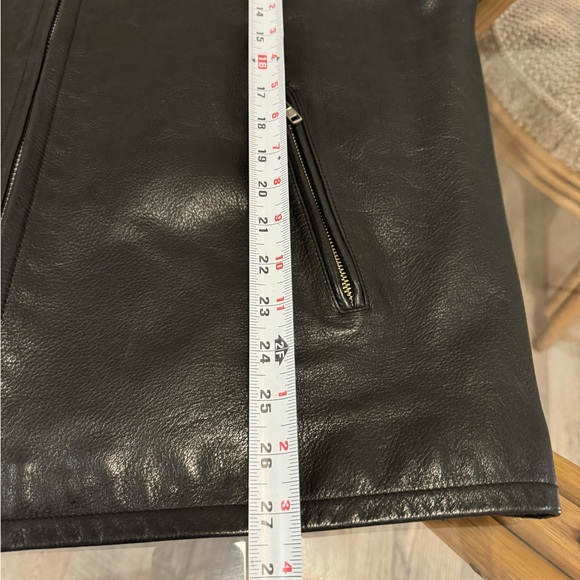 Coach Mens Black Leather Motorcycle/ Biker Zip Jacket Sz XL - Picture 6 of 7